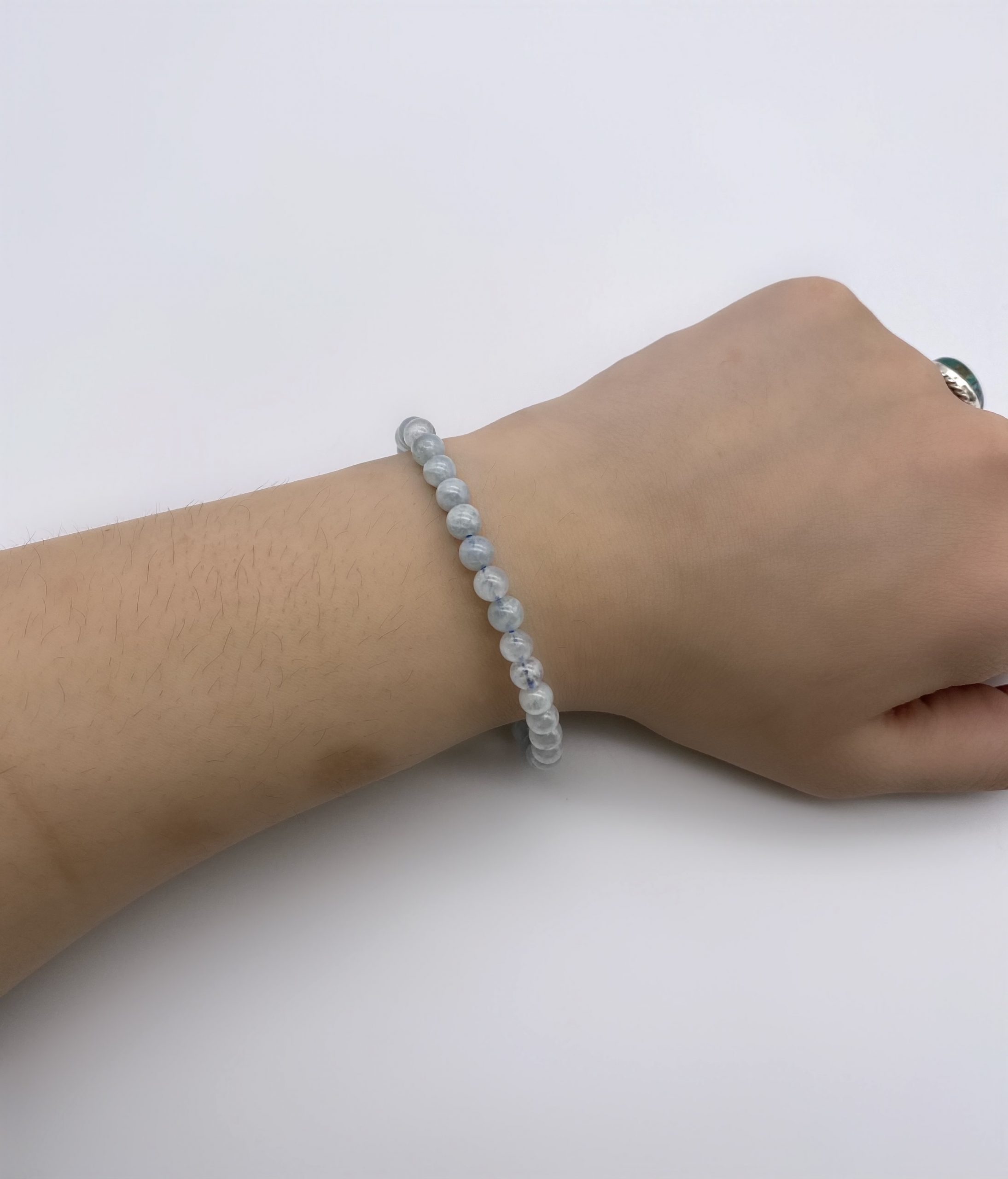 Aquamarine Bracelet – Small Bead 4mm – A Time for Karma