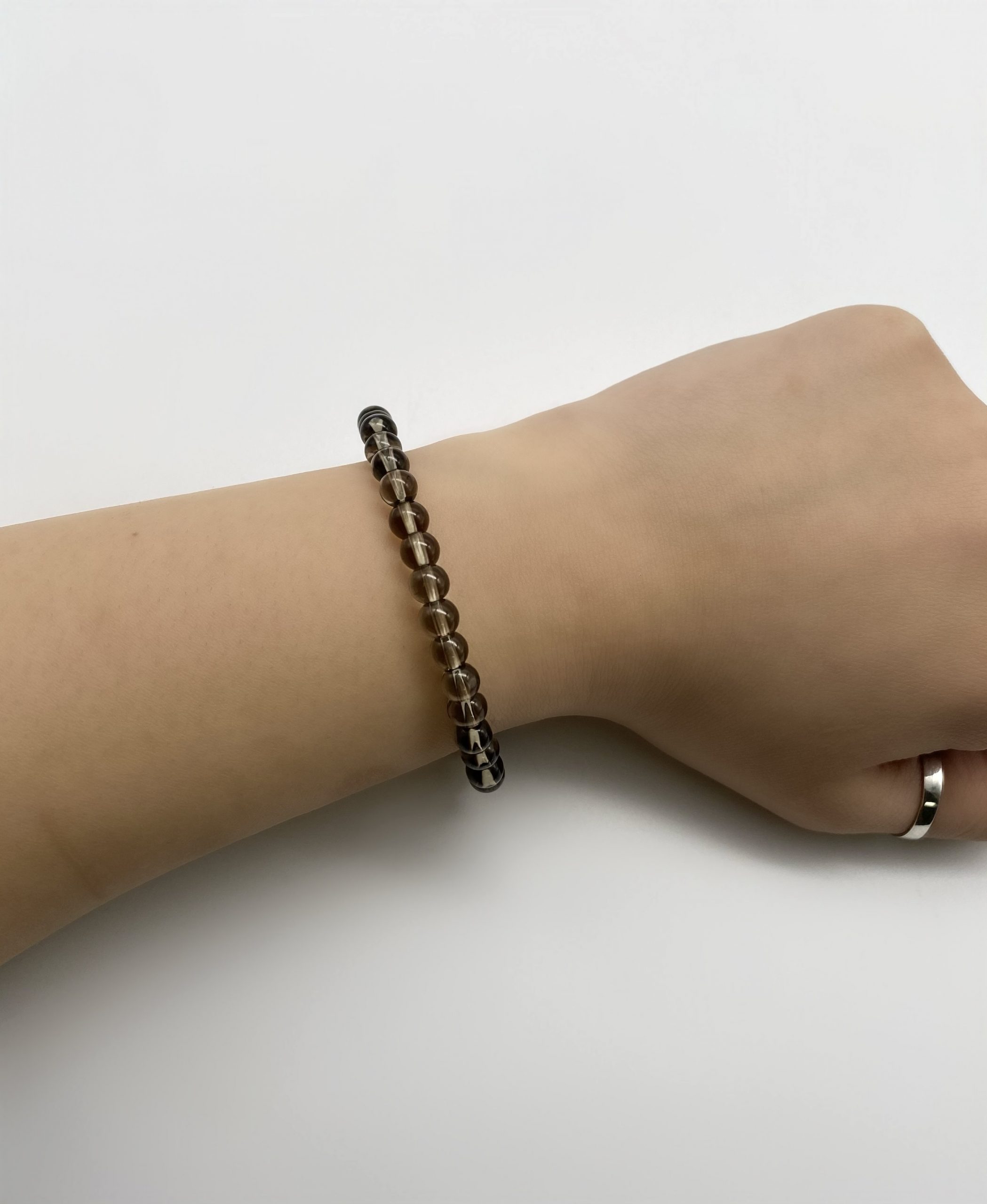 Smokey Quartz Bracelet Medium Bead 6mm A Time for Karma