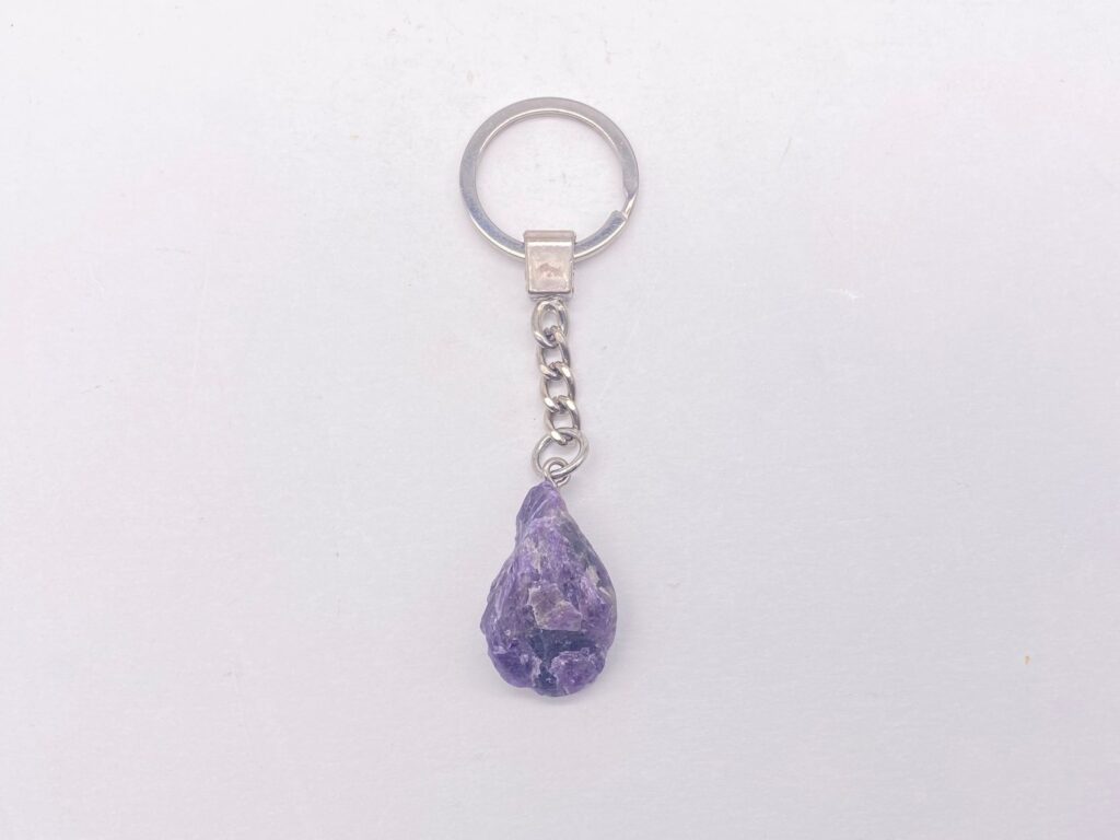 Raw Gemstone Keychain Amethyst A Time for Karma